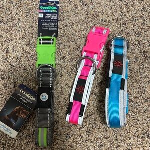 Three size small reflective LED collars never been used